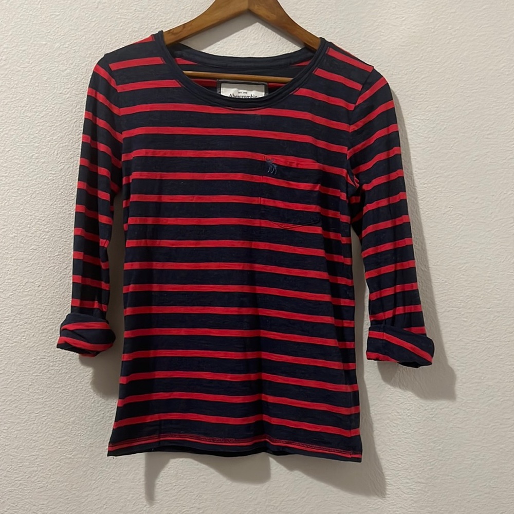 Abercrombie & Fitch Striped 3/4 Sleeve Top Size S